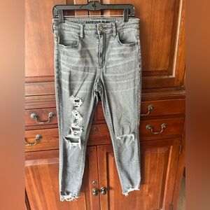American Eagle Grey Distressed Jeans